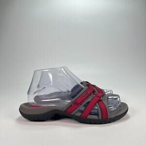 Teva Tirra Gray Pink Outdoor Sport Strappy Slide Sandals 1003990 Women's Size 6